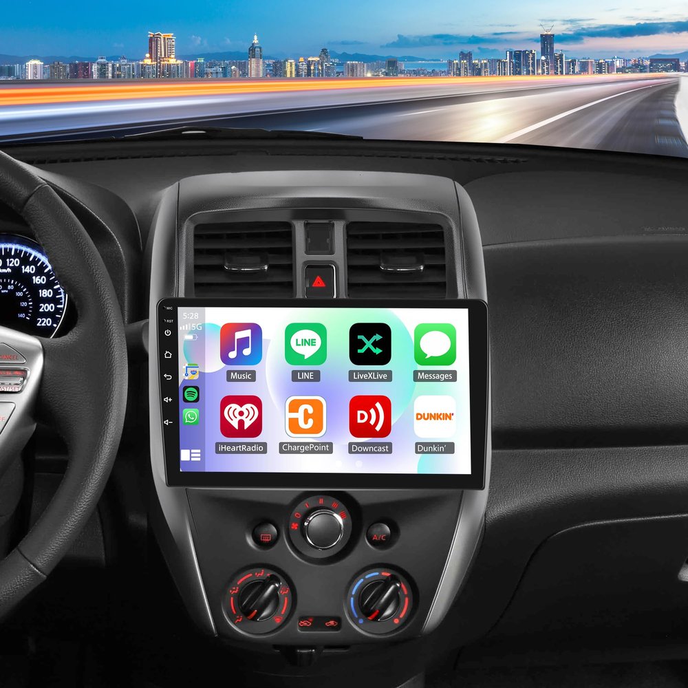 4+64G Android 14 Car Stereo Radio for Nissan Versa Sedan 2015 2016 2017 2018 2019, 10.1" Touchscreen Car Radio Stereo with Wireless CarPlay Android Auto GPS Navigation FM DSP WiFi Bluetooth SWC Camera
