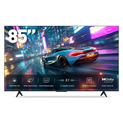 iFFALCON 85-Inch Class U85 Series QD-Mini LED 4K UHD Google Smart TV - QLED, HDR 1000 nits, 6500:1 Contrast, 144Hz Game Mode Pro, 288Hz DLG, Dolby Vision IQ, Dolby Atmos, Slim Unibody (85U85, 2025)