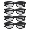 MECCANIXITY 4pcs Polarized 3D Viewing Glasses, Passive Circular 3D Glasses for Anaglyph Movie Cinema Game TV Photo Projector Black view 1
