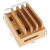 BaotyJie Wood Desktop Docking Charging Stand Multiple Charging Station Rack Cord Box Desktop Docking Rack for Multiple Devices Laptops view 4