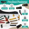 20 Pcs Leather Cord Organizer - Black Leather Cord Ties for Charging Cords, Reusable Charging Cable Organizers view 4