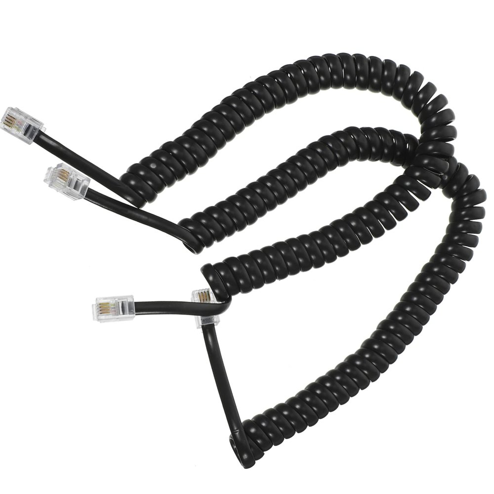 POPETPOP 2Pcs Coiled Telephone Cord Flexible Telephone Accessory for Landline Phones Signal Transmission Soft Tangle Design for Convenient Use