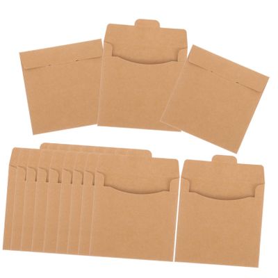 DOITOOL 50pcs CD Paper Sleeves Portable DVD Storage Envelopes Kraft Paper CD Bags for Home and Travel Disc Protectors