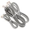 DIYEAH 3pcs Flat RJ12 6P6C Telephone Extension Cords for Landline Phones Silver Gray Sturdy and Flexible Cable view 1