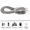 DIYEAH 3pcs Flat RJ12 6P6C Telephone Extension Cords for Landline Phones Silver Gray Sturdy and Flexible Cable view 3