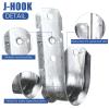 MBJZSL 200 Pcs 2-Inch Cable Support, J Hooks Heavy Duty Galvanized Steel Cable Hook Wire Management J Hooks for Attaching Wall Mounting to Vertical Surfaces, Silver view 3