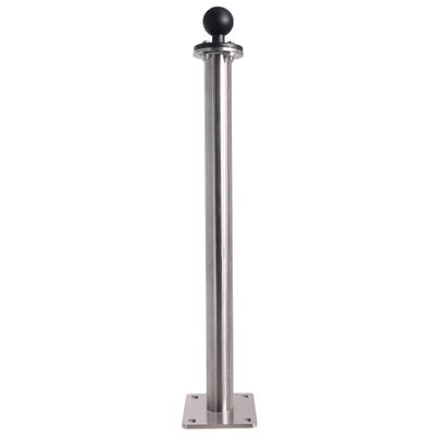 WINDFRD All 304 Stainless Steel Mount Base with 17" Long Arm, Aluminum 1.5" Ball Adapter for Tablets/Fish Finders, Compatible with RAM, Arkon, iBolt and More 1.5 inches/C Size Ball Double Socket Arm