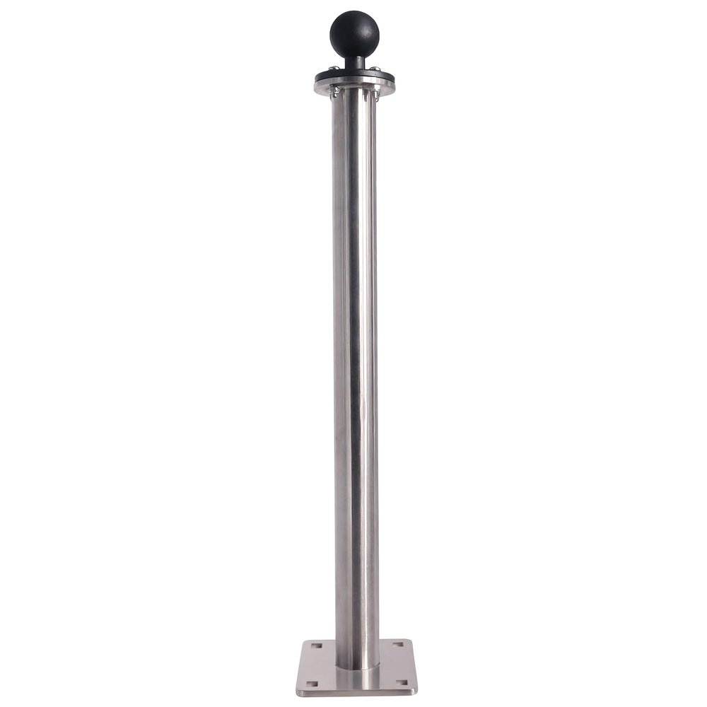 WINDFRD All 304 Stainless Steel Mount Base with 17" Long Arm, Aluminum 1.5" Ball Adapter for Tablets/Fish Finders, Compatible with RAM, Arkon, iBolt and More 1.5 inches/C Size Ball Double Socket Arm