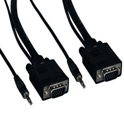 10 ft. SVGA HD15 Male to Male Monitor Cable with Stereo Audio - Black