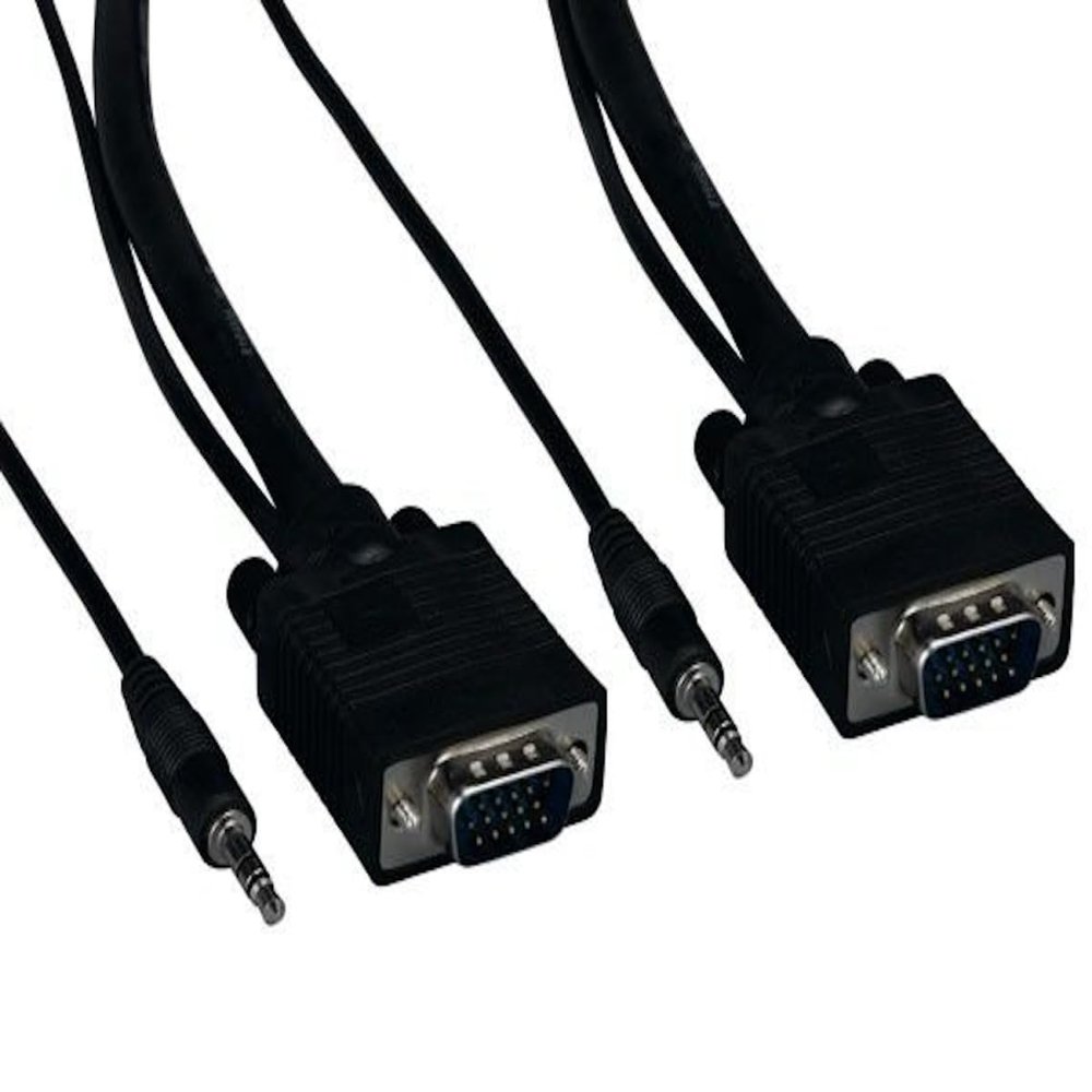 10 ft. SVGA HD15 Male to Male Monitor Cable with Stereo Audio - Black