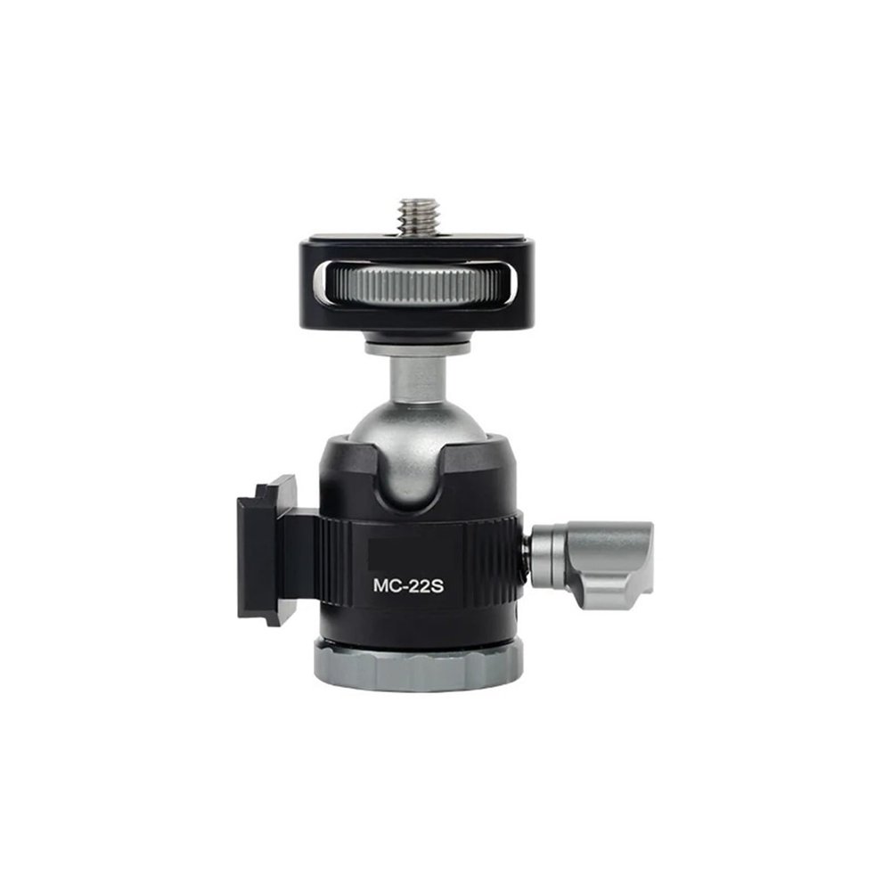 MC-22S Dual Cold Shoe Metal Mi/ni Ball Head for Camera Photography Cell Phone Bracket Tripod Microphone Fill Light Monopod(MC22S)
