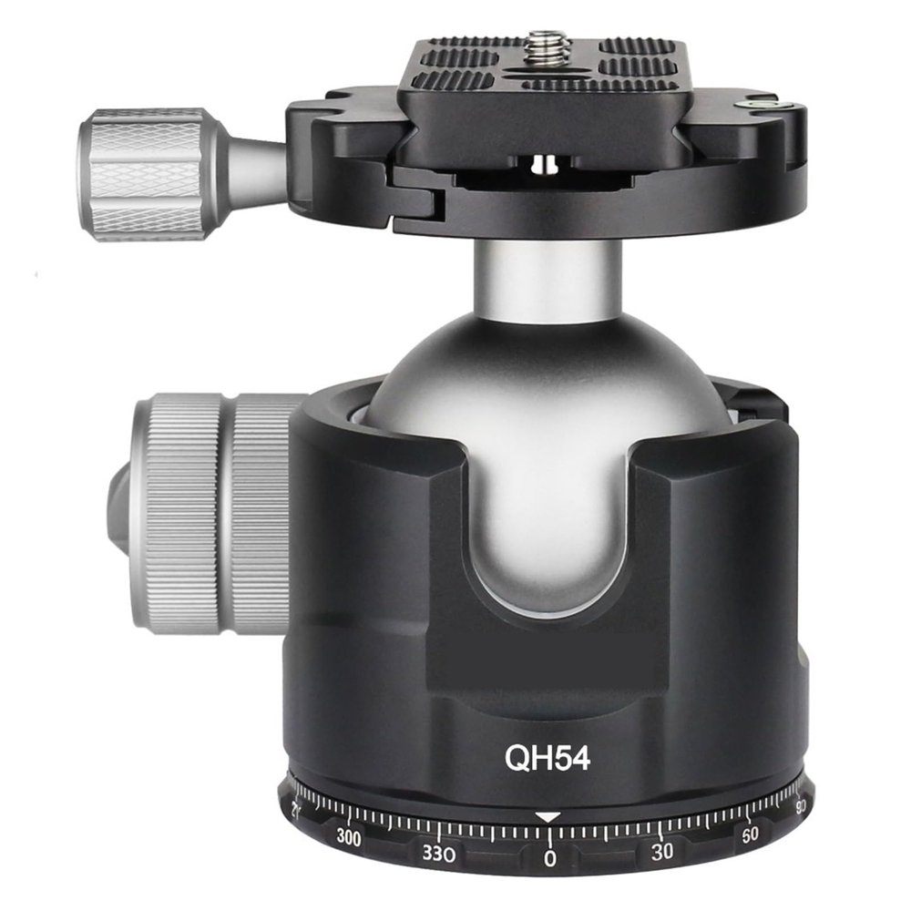 54mm Tripod Head 1/4 Panoramic Low Profile Ball Head Mount Quick Release Plate for Camera Tripod DSLR Monopod