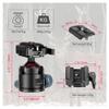 BH-PA02 Tripod ballhead Saddle Mount Tripod Clamp Max Load 44.09lb/20kg view 3