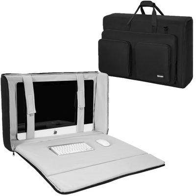 WELIDAY Monitor Carrying Case for 27"-32" Screens, Padded Monitor Travel Bag, Multi-Pocket Protective Case for Moving, Storage & Transport