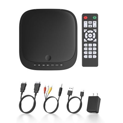 Mini DVD Player with HDMI, Small DVD Player that Plays All Regions and Formats, DVD CD Players for TV Support 1080P Video, AV Output, USB/TF Card Input, Remote Control