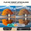 Mini DVD Player with HDMI, Small DVD Player that Plays All Regions and Formats, DVD CD Players for TV Support 1080P Video, AV Output, USB/TF Card Input, Remote Control view 4