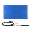 AYNEFY USB3.0 to HDD Enclosure, 2.5in 5Gbps 2TB Capacity Anti Static Hard Drive Case with LED Indicator for windows2000, ME, Vista, OS X 8.6 (Blue) view 1