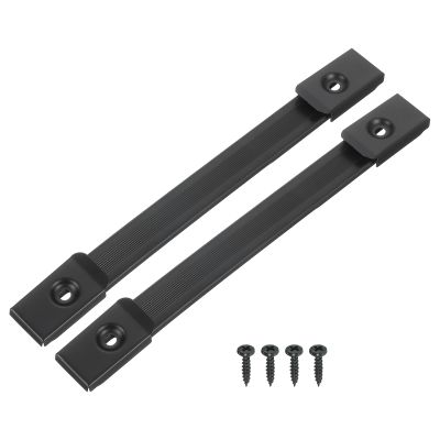 uxcell 9.7 Inch Speaker Handle Pull Cabinet Grasp Strap Style Spring Steel Handle with Screw Black 2Pcs