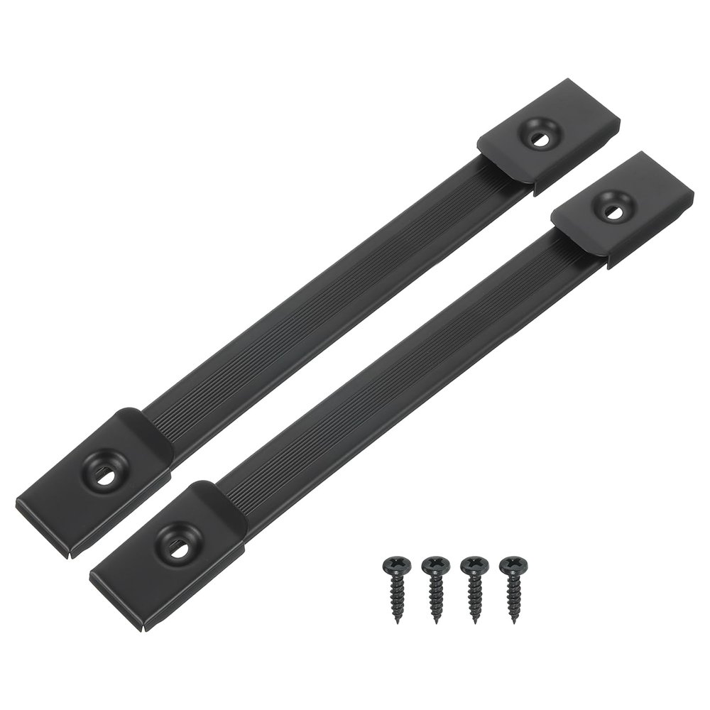 uxcell 9.7 Inch Speaker Handle Pull Cabinet Grasp Strap Style Spring Steel Handle with Screw Black 2Pcs