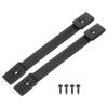 uxcell 9.7 Inch Speaker Handle Pull Cabinet Grasp Strap Style Spring Steel Handle with Screw Black 2Pcs view 1