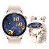 APOYOU 2 in 1 Smart Watch with Earbuds, 1.43" AMOLED Colorful Full Touch Screen Bluetooth Smartwatch for Men Women, Long Time Standby Men Women Sports Smart Watch Fitness Tracker (Pink) view 1