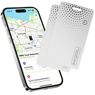2-Pack Air Tracker Tag Wallet Tracker [Apple MFi Certified] (iOS Only) Bluetooth Tracker Smart Finder for Apple Find My, iPhone Card Wallet Finder, Wireless Charging, for Bags, Keys, Passport (White)