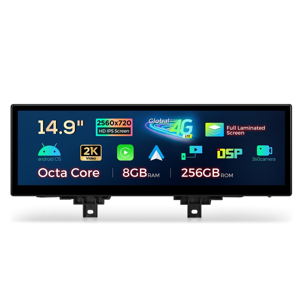 XTRONS 14.9 Inch Android 14 Car Stereo for BMW F30/F31/F32/F33/F34/F35/F36 2013-2016 NBT iDrive 4.0, 2K IPS Touch Screen Global 4G GPS Navigation Support Wireless CarPlay Android Auto (8+256GB)