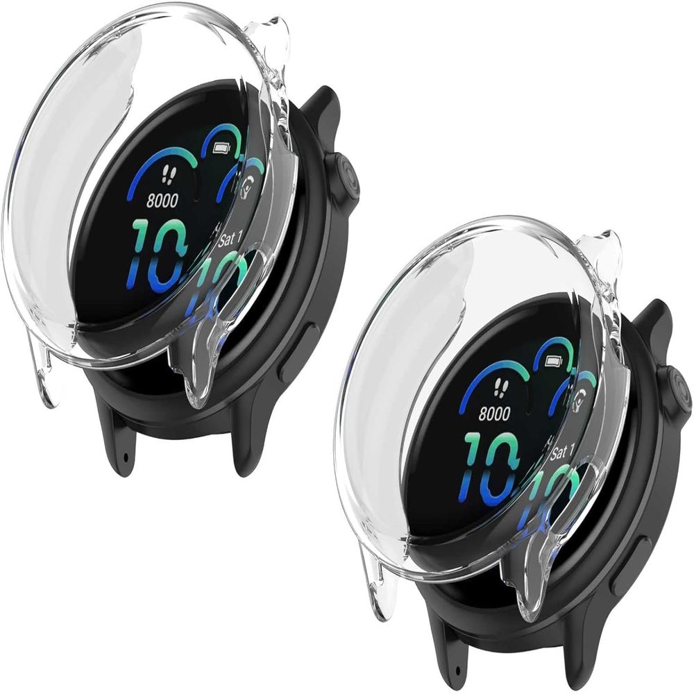 Cases Compatible with Garmin Vivoactive 6 Case, TPU Protective Cases Cover Protector Shell Bumper for Garmin Vivoactive 6 Smartwatch (Clear/Clear)