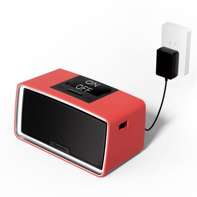ClaspVital One-Touch Simple Music Player for Seniors | 6,000 Songs Mp3 Music Player for Elderly 32GB TF Card with Reader | Gift for Dementia, Alzheimers (Red)