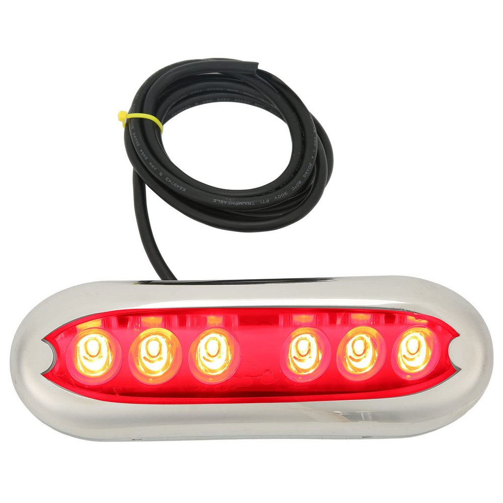 Marine Underwater Light, 12V to 24V 9.5W Boat Underwater Light, 6 LED Lamp Beads IP68 Light Source for Ships Yachts Motorboats (RGB)