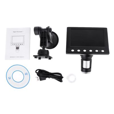 GenSDH Microscope Accessories kit Slide Preparation camer 1000X Digital Microscope Magnifier Video Camera 4.3" LCD Rechargeable Microscope Microscope Accessories