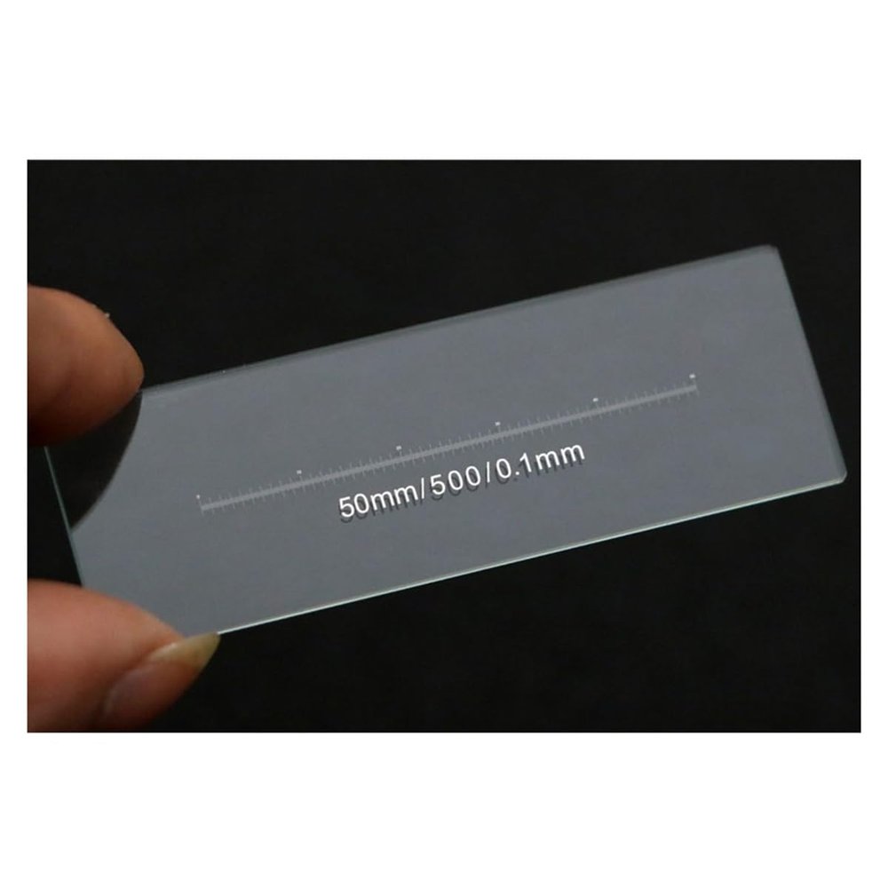 Lab Microscope Accessories 974.T One Microscope Stage Micrometer DIV 0.1mm X Ruler 50mm Lab Slides