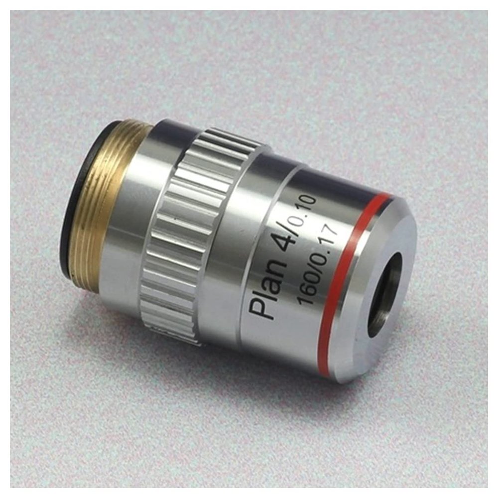 Microscope Kit 4X 10X 20X 40X 60X 100X Thread 160/0.17 Biological Microscope Microscope Lens Adapters(Type B 4X)