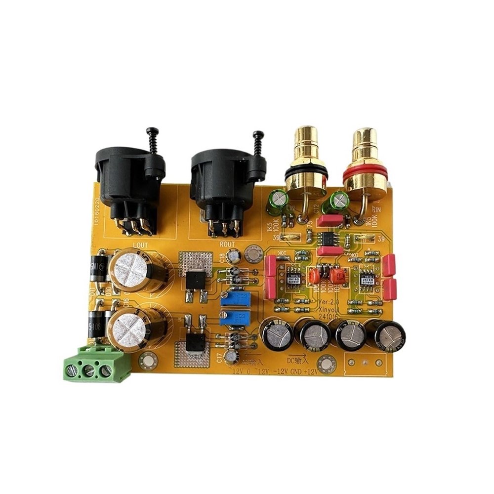5MNG0Y8 RCA to XLR Single End to Balanced Preamp Finished Board AC12V-15V