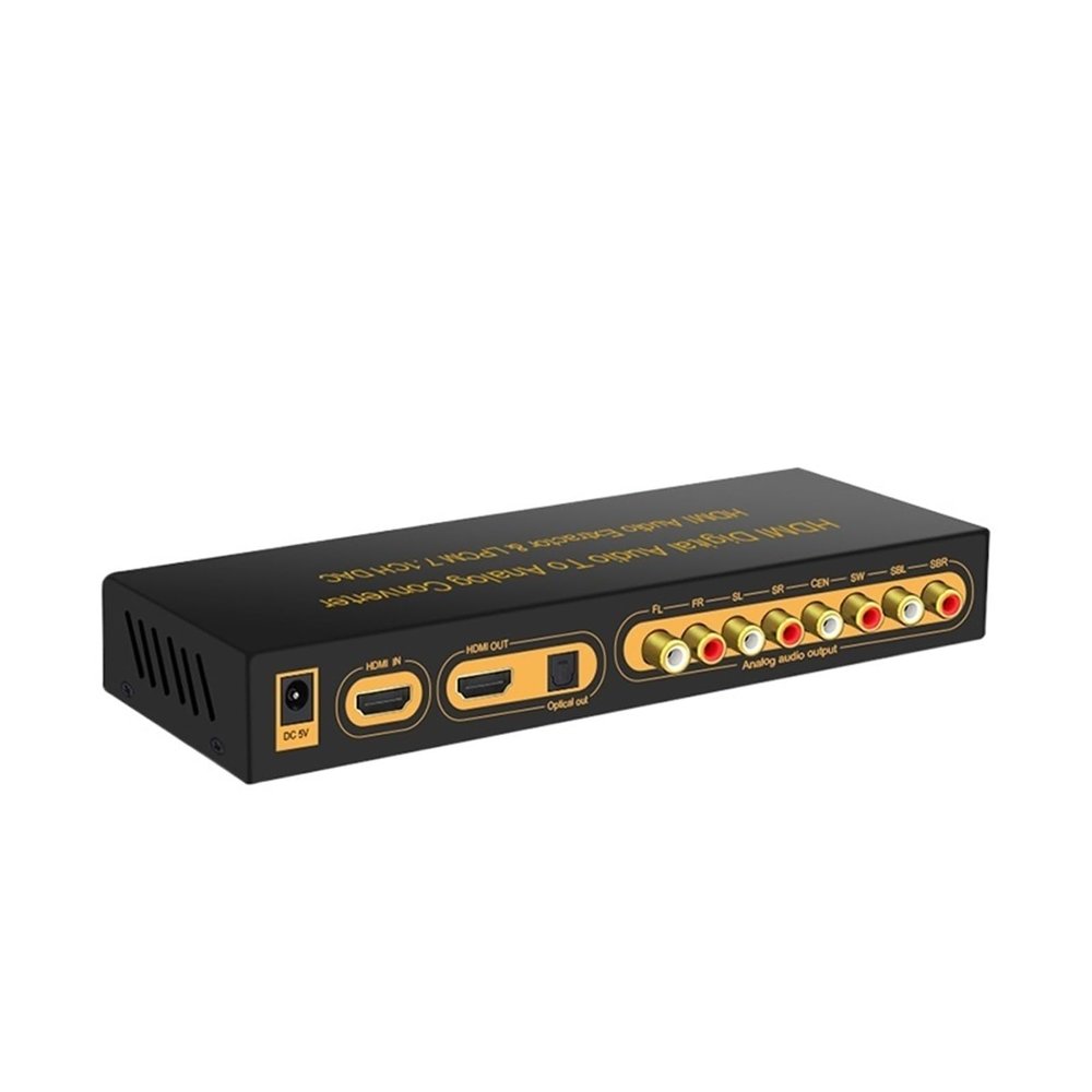 5MNG0Y8 HDMI 4K Digital Audio to Analog DAC Extractor Converter Support 5.1 7.1CH LPCM Digital Audio Sound decoder for DTS PS3 TV(with Box,AU Plug)