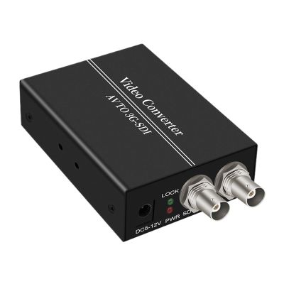 5MNG0Y8 AV to SDI, Composite RCA Video + L/R Analog Stereo Audio to HD & 3G SDI Converter for Projector