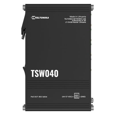 Teltonika TSW040 Ethernet Switch, 8 x PoE Out Ethernet Ports, 2 Pin, Integrated DIN Rail Mount, Wide Voltage Range