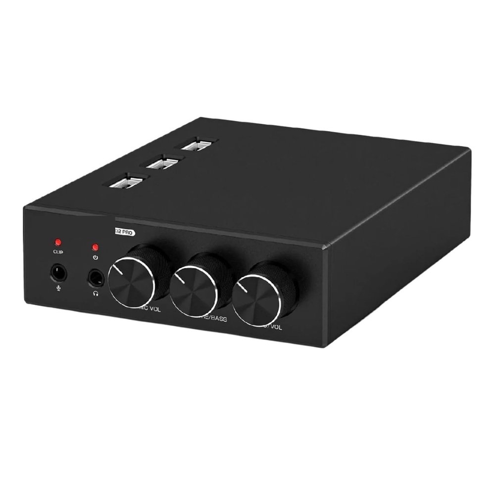 5MNG0Y8 Q2 PRO Mini Stereo Gaming DAC MIC Headphone Amp USB/Optical Digital to Analog Audio Converter 32Bit/192K