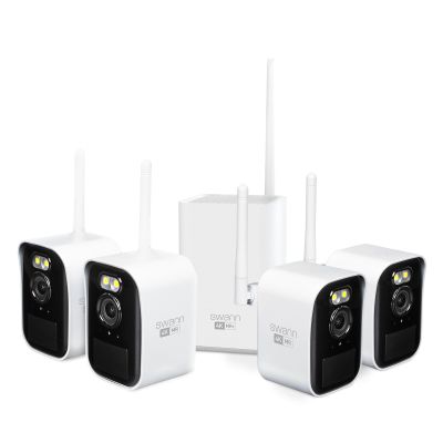 Swann MaxRanger Mini Kit 4K Wireless NVR Security System 4-Cam Kit,4K Camera Forever Charged Solar Panel,Wi-Fi Cameras Outdoor, Color Night Vision,True Detect,No Monthly Fee,Local Storage,MRMINISD4