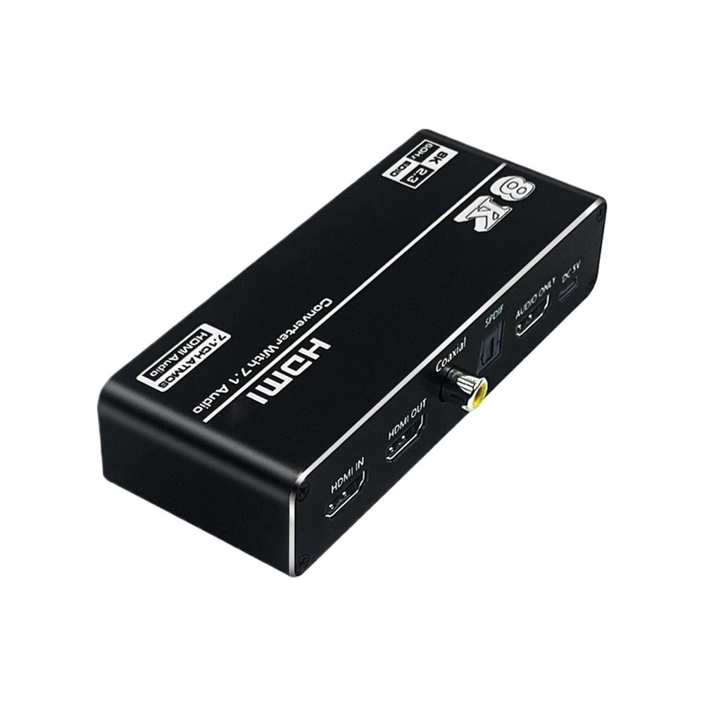 5MNG0Y8 HDMI 2.1 Audio Extractor Converter 4K HDMI 2.1 Audio Converter 8K HDMI to HDMI Audio+Video+Digital Coaxial Audio+Aux Audio
