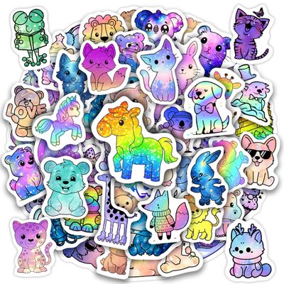 Rainbow Animals Water Bottle Stickers for Kids 70 Pcs