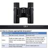 10x25 Compact Binocular for Adult, FMC Folding Portable Binoculars, Lightweight Roof Prism Telescope Bird Watching, Hunting view 2