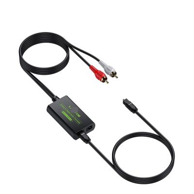 5MNG0Y8 RCA to SPDIF Optical Toslink Converter Analog to Digital Audio Converter with Optical Cable for TV CD Player