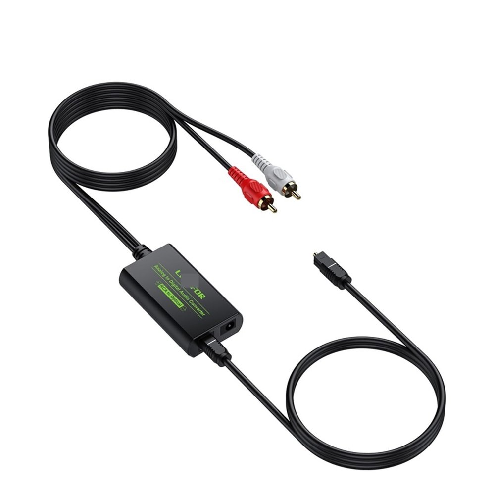 5MNG0Y8 RCA to SPDIF Optical Toslink Converter Analog to Digital Audio Converter with Optical Cable for TV CD Player