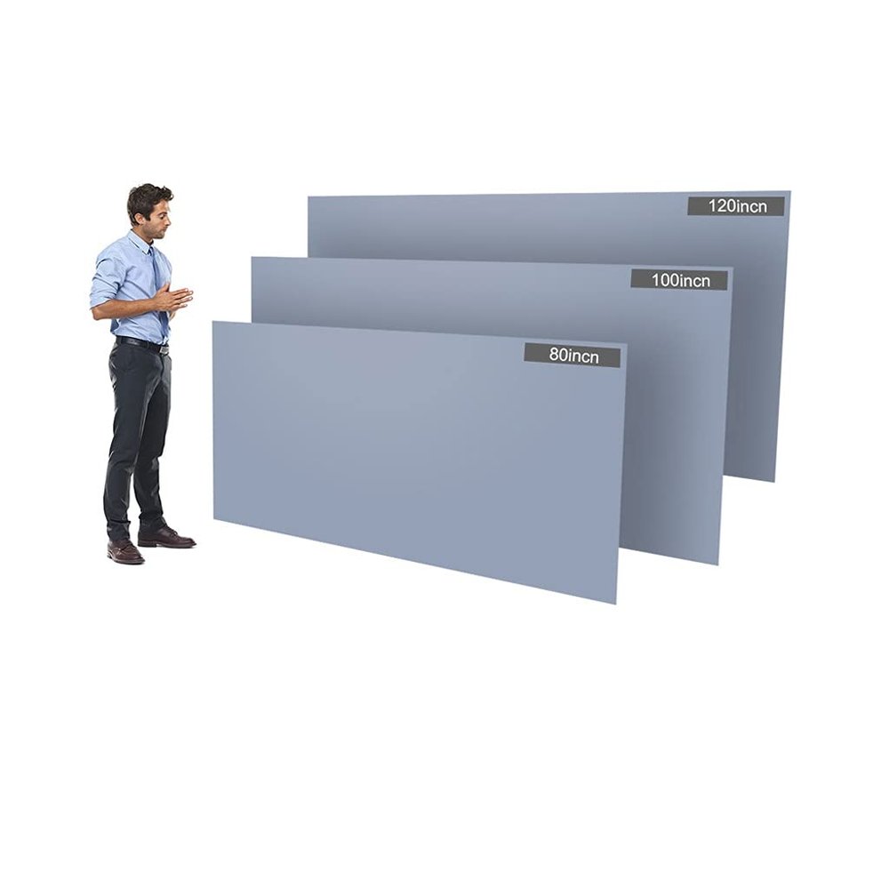 80-Inch Portable Projector Screen 16:9 Frameless Video Projection Screen Foldable Wall Mounted for Home Theater Office Movies (Size : 120 inch)
