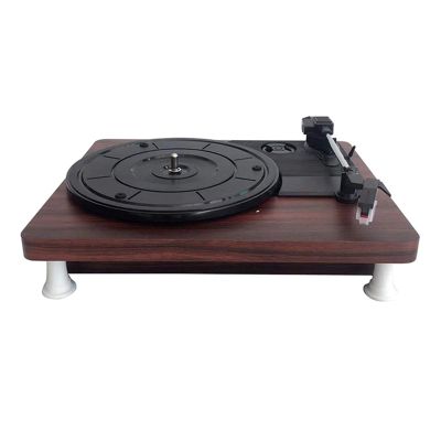 CUTPOIY Vinyl Record Player,Belt-Driven Turntable with 3-Speed, Built-in Speaker,Aux in and RCA Output,Vintage Phonograph with Wooden Finish Recorder