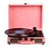 CUTPOIY Vinyl Record Player, 3 Speed Turntable Record Player with Built in Stereo Speakers, Supports RCA Line Out, AUX in, Headphone Jack Phonograph Record Player for Family Or Friends, Pink view 1