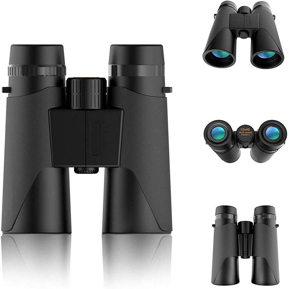 12x 42 Binoculars Waterproof Zoom Ultra HD FMC with Pocket for Birdwatching Landscape Watching Foot Ball Game Hunting Fishing Travel