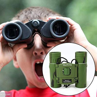 7X50 Compact Fogproof Binoculars for Kids Adults Folding Compass Telescope Bird Watching Camping and Sports Games with Carryin