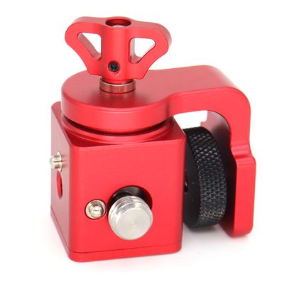 360 Rotating Pan Tilt Bracket with Locating Pins, Camera 3/8" Screws Fixed 1/4" Monitor Bracket, Adjustable Back and Forth for Tripod Mount Ball Head DSLR Camera Arca Swiss Compatible (Red)